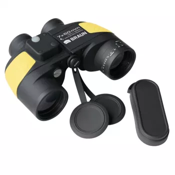 Binóculos marinhos Braun BaK-4 Porro preto, amarelo