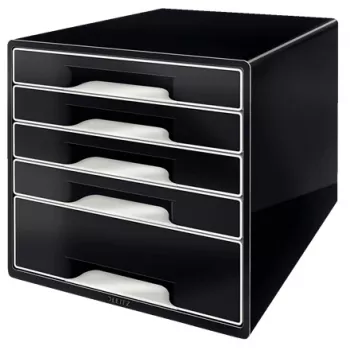 Gaveteiro Leitz Desk Cube 5 gavetas, 5 gavetas, plástico, preto, 1 unid., 270 mm, 287 mm