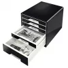 Gaveteiro Leitz Desk Cube 5 gavetas, 5 gavetas, plástico, preto, 1 unid., 270 mm, 287 mm