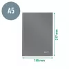 Caderno Leitz Solid capa dura A5 pautado 90 g 80 folhas, monocromático, preto, A5, 80 folhas, brilhante, 80 g/m²