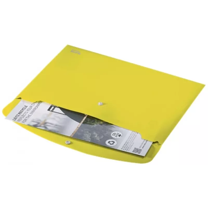 Pasta de documentos Leitz Recycle, pasta com bolsas, A4, polipropileno (PP), amarelo, horizontal, 60 folhas