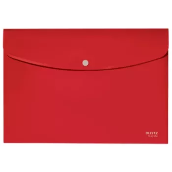 Pasta de documentos Leitz Recycle, pasta de envelope, A4, polipropileno (PP), vermelho, horizontal, 60 folhas