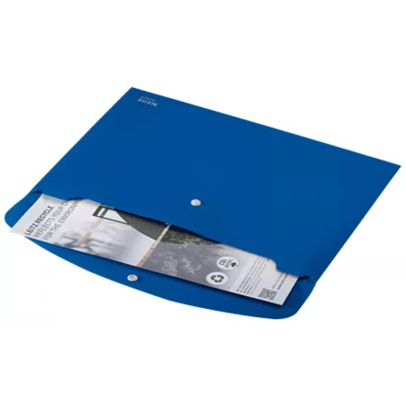 Pasta de documentos Leitz Recycle, pasta de envelope, A4, polipropileno (PP), azul, horizontal, 60 folhas