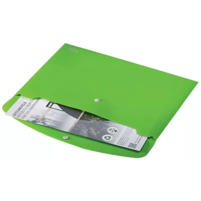 Pasta de documentos Leitz Recycle, pasta de aba, A4, polipropileno (PP), verde, horizontal, 60 folhas