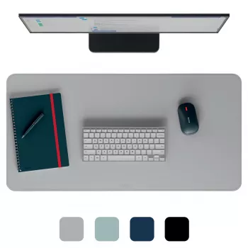 Tapete de secretária grande Leitz, cinzento, policloreto de vinilo (PVC), 400 mm, 800 mm, 2 mm, 350 g