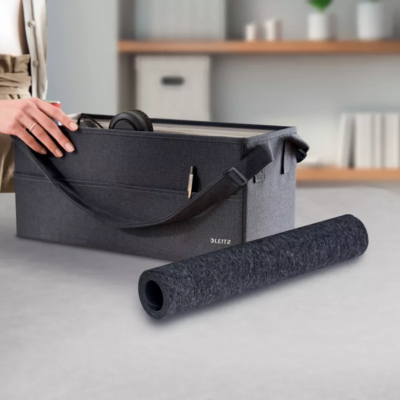 Tapete de secretária grande em feltro Leitz, cinzento-escuro, feltro, 360 mm, 700 mm, 3 mm, 400 g