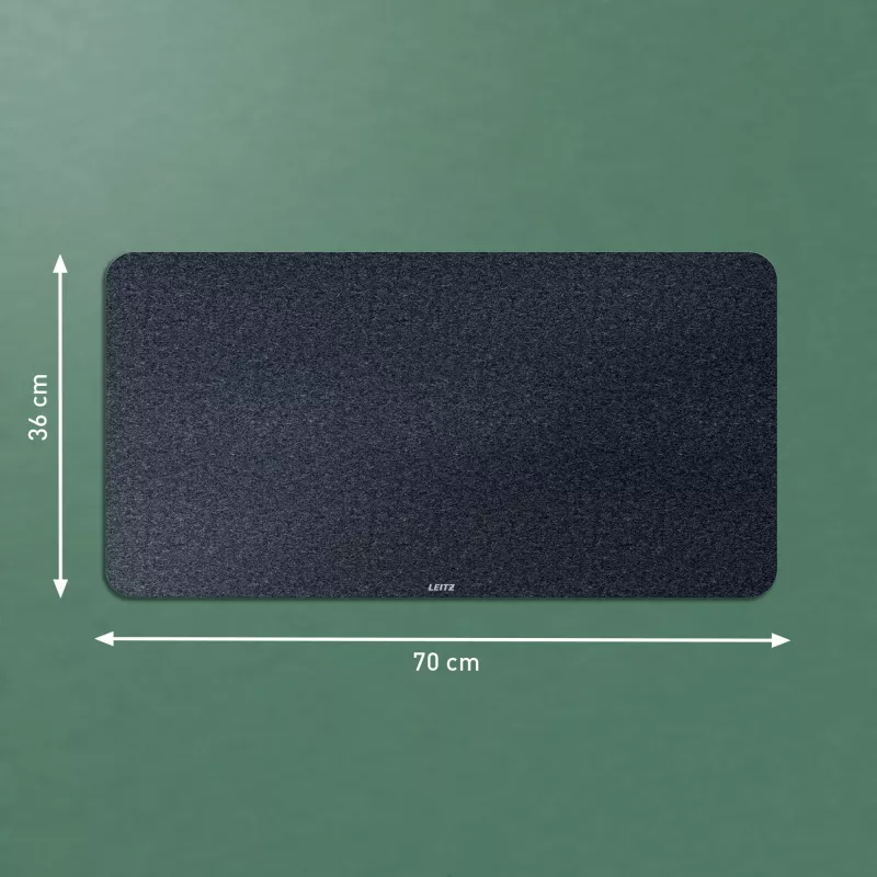 Tapete de secretária grande em feltro Leitz, cinzento-escuro, feltro, 360 mm, 700 mm, 3 mm, 400 g