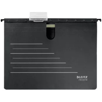 Pasta suspensa de cartão Leitz Alpha® Recycle, A4, preto, cartão, 348 mm, 2 mm, 270 mm