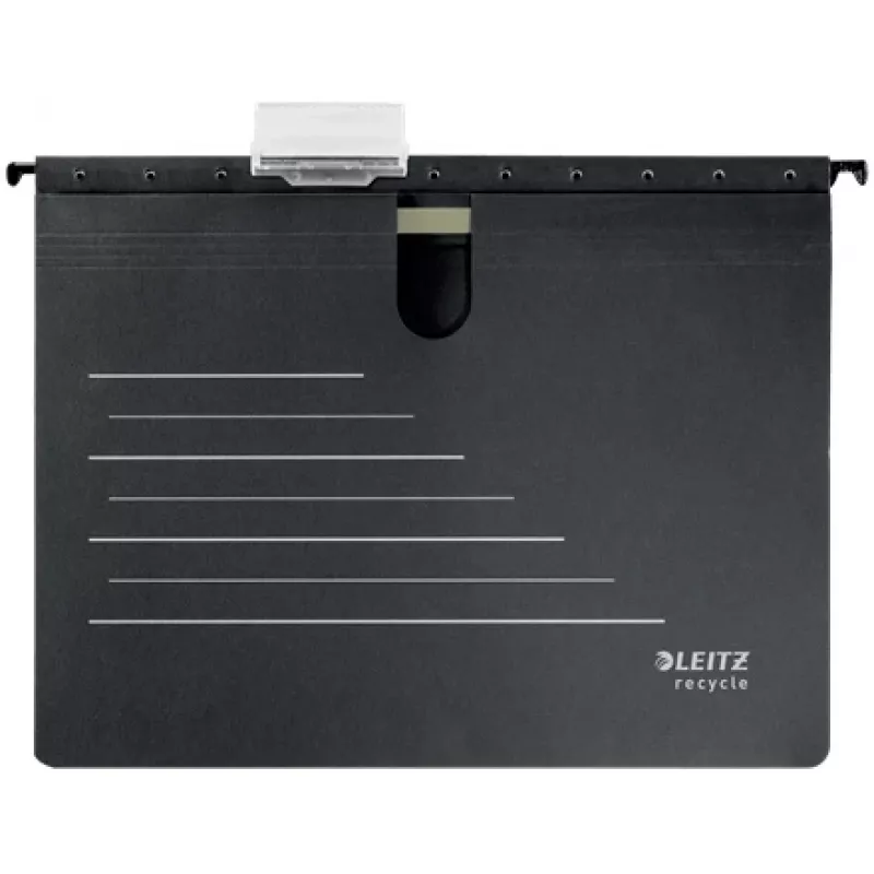 Pasta suspensa de cartão Leitz Alpha® Recycle, A4, preto, cartão, 348 mm, 2 mm, 270 mm