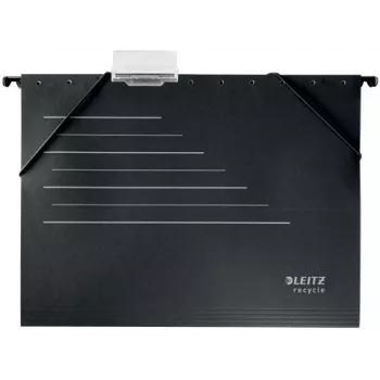 Pasta suspensa de cartão Leitz Alpha® Recycle, A4, preto, cartão, 80 g/m², 150 folhas, 348 mm