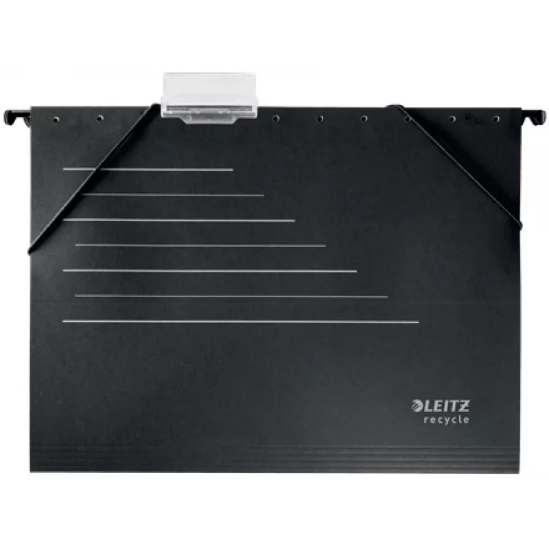 Pasta suspensa de cartão Leitz Alpha® Recycle, A4, preto, cartão, 80 g/m², 150 folhas, 348 mm