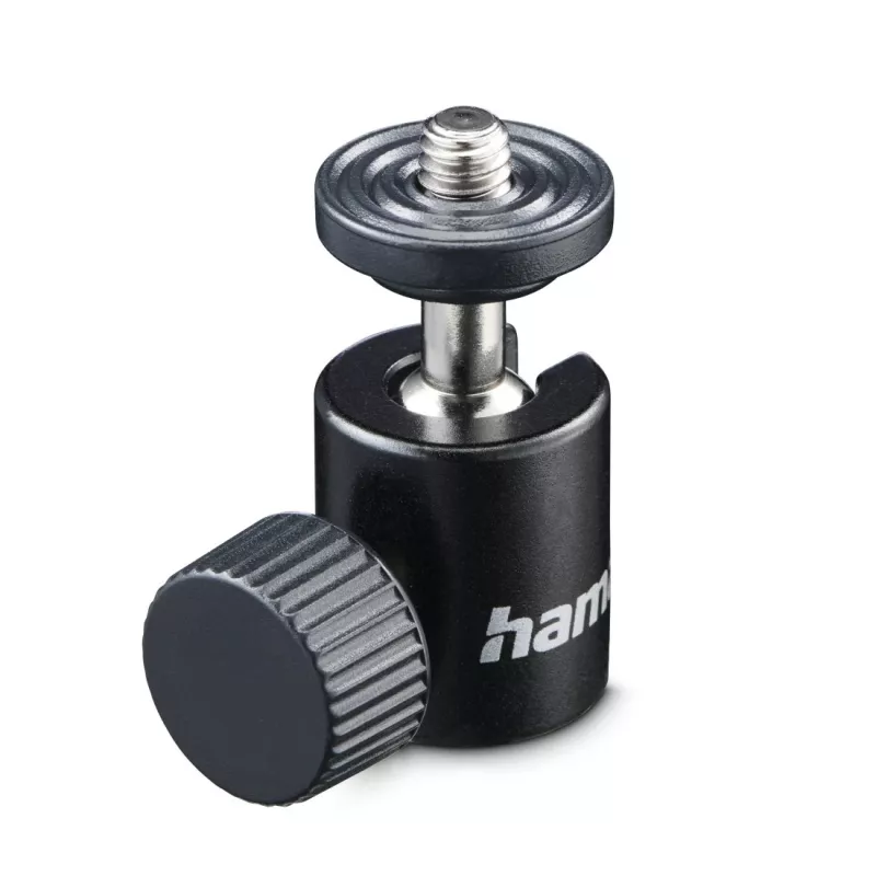 Cabeça esférica para tripé HAMA 00005000, rosca de 1/4 polegadas, 38 mm de altura, preto