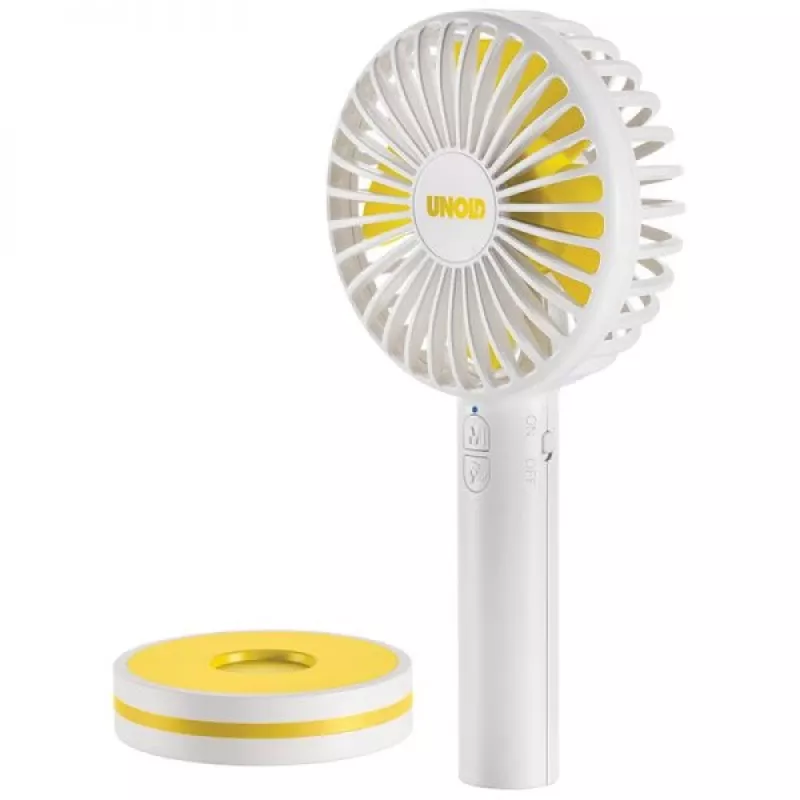 Ventilador de mão Unold Breezy 86610, branco/amarelo