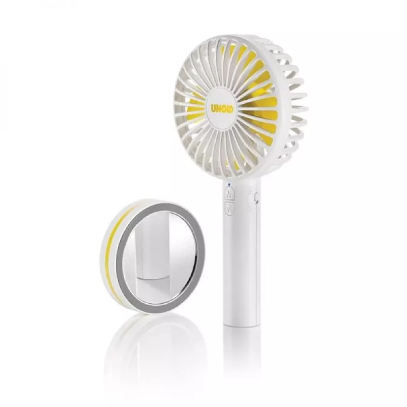 Ventilador de mão Unold Breezy 86610, branco/amarelo