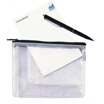 Bolsa Rexel Mesh com fecho de correr preto A6, A6, PVC, preto, transparente, 170 mm, 7 mm, 16 g