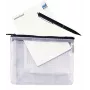 Bolsa Rexel Mesh com fecho de correr preto A6, A6, PVC, preto, transparente, 170 mm, 7 mm, 16 g