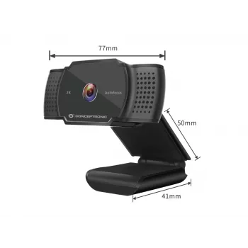 Webcam Conceptronic AMDIS 2K Super HD com autofoco e microfone