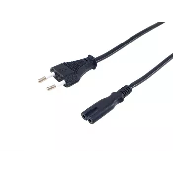 Cabo de alimentação de alta qualidade Equip, C7 para euro de 2 polos, 3,0 m, 3 m, 2 polos, conector fêmea C7, H03VVH2-F, 250 V, 2,5 A