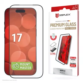 Película protetora de ecrã Displex Premium (cobertura total, 10H) para Apple iPhone 17, cobertura total