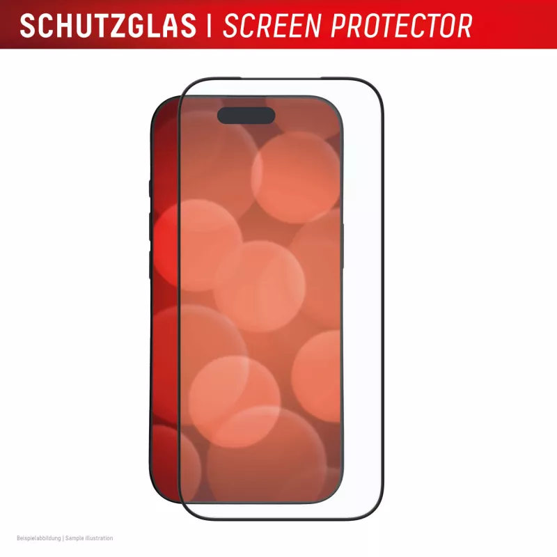 Proteção de ecrã e.v.i. Displex iPhone 17 Pro Premium com auxiliar de montagem – resistente a riscos, transparente/preto