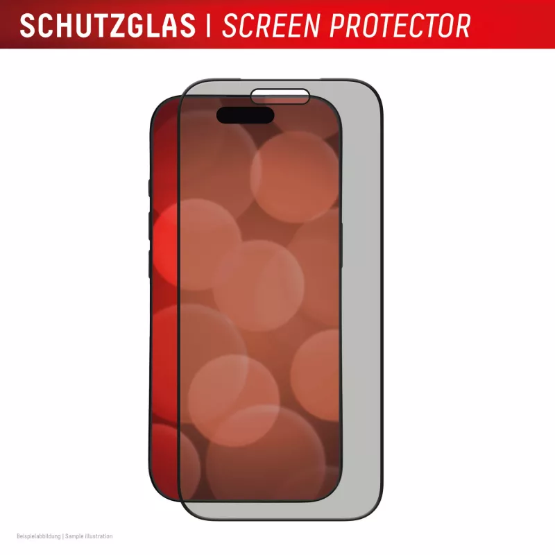 Película protetora de ecrã com filtro de privacidade Displex (10H) para Apple iPhone 17 — vidro temperado, filtro de privacidade, resistente a riscos, resistente a choques