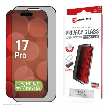 Proteção de ecrã com filtro de privacidade Displex (10H) para Apple iPhone 17 Pro, filtro de privacidade