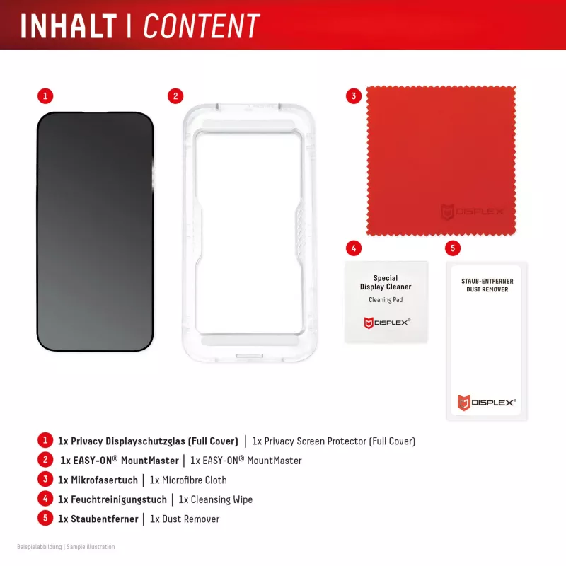 Proteção de ecrã com filtro de privacidade Displex (10H) para Apple iPhone 17 Pro, filtro de privacidade