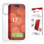 Proteção de ecrã e capa e.v.i. Displex para Apple iPhone 17, vidro temperado, transparente, aplicação a seco, resistente a riscos