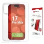 Película de proteção de ecrã e capa para Apple iPhone 17 Pro Max da e.v.i. — Vidro temperado, transparente, resistente a riscos e choques