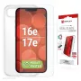 Película de proteção de ecrã e capa e.v.i. Displex para Apple iPhone 16e/17e, vidro temperado, transparente, resistente a riscos