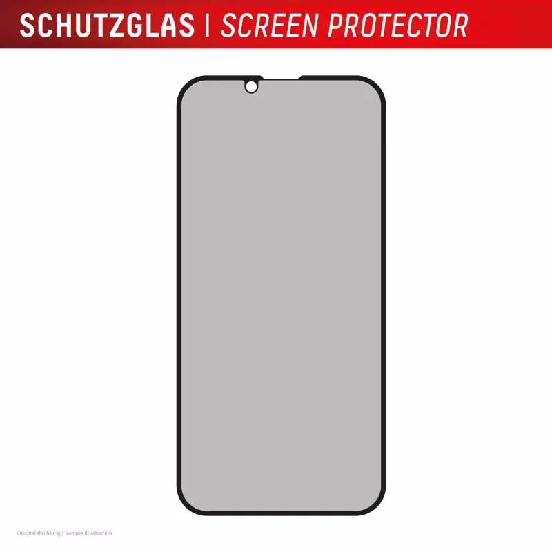 Proteção de ecrã em vidro temperado com privacidade e.v.i. Displex (10H) para Apple iPhone 16e/17e com filtro de privacidade, resistente a choques e riscos