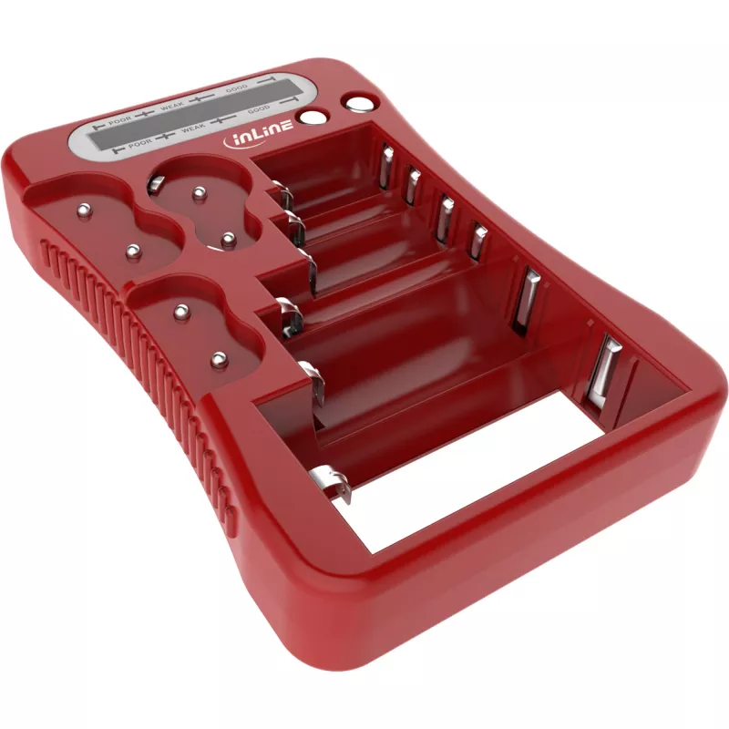 Testador de pilhas InLine 01285R com visor LCD
