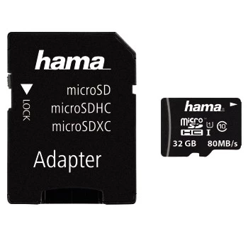 Cartão de memória flash microSDHC Hama 32 GB UHS-I Class 10