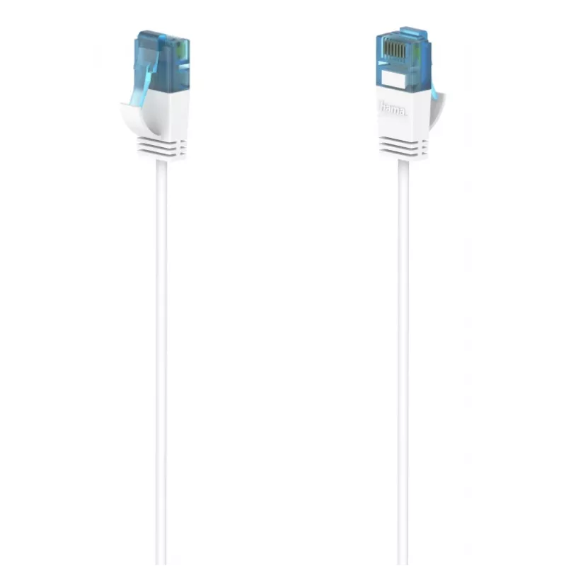 Cabo de rede fino flexível Hama branco 0,75 m Cat6a U/UTP (UTP)