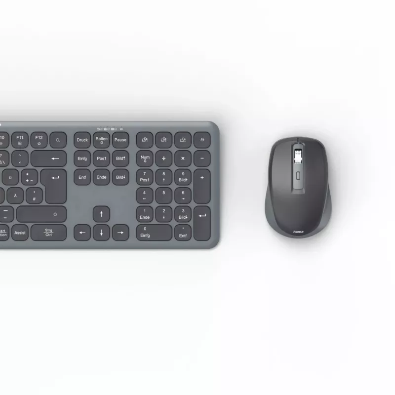 Hama WKM-550 teclado rato incluído Home/Office RF sem fios + Bluetooth QWERTZ alemão preto