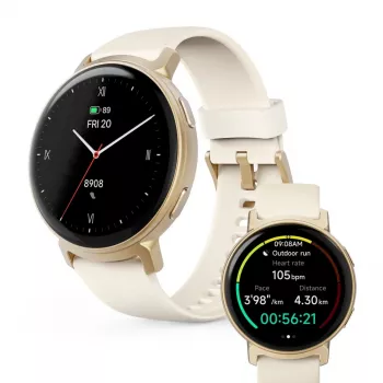 Hama Arion 3,35 cm (1,32 polegadas) AMOLED 43 mm Digital 466 x 466 píxeis ecrã tátil dourado GPS (satélite)