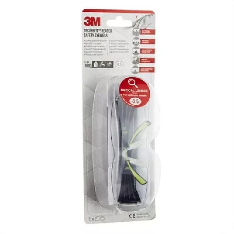 3M SF425C1 Óculos de segurança plástico preto, verde
