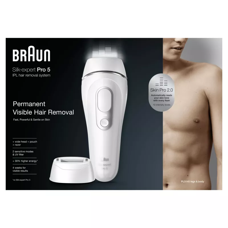 Braun Silk-expert Pro Silk·expert Pro 5 PL5145 Luz pulsada intensa (IPL) prateado, branco