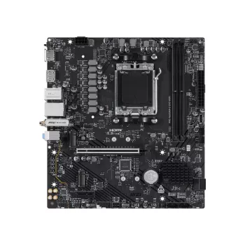 Motherboard MSI Pro A620AM-G EVO WIFI — Chipset AMD A620A, Socket AM5, micro ATX, DDR5, 2 slots de memória, Wi‑Fi 6E, 2,5Gb Ethernet