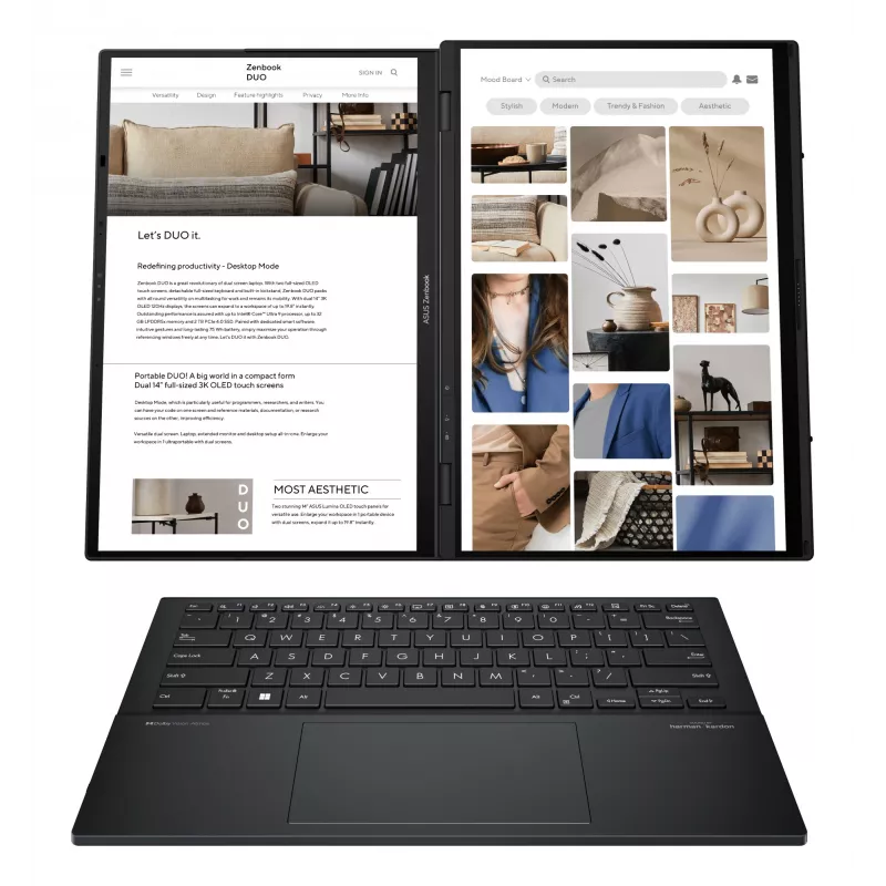 ASUS Zenbook Duo UX8406MA-QL308X Intel Core Ultra 7 155H Híbrido (2-em-1) 35,6 cm (14