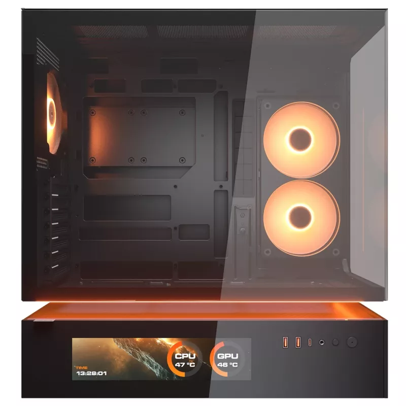 Cougar CFV235 Vision Midi Tower Caixa de PC, ARGB, LCD de 9,16