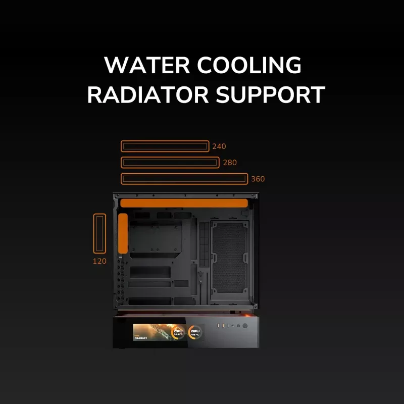 Cougar CFV235 Vision Midi Tower Caixa de PC, ARGB, LCD de 9,16