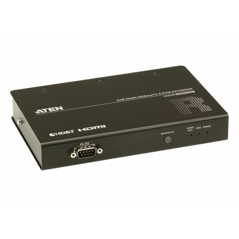 ATEN Extensor/Remoto KVM USB HDMI HDBaseT2.0, Recetor, Com fios, 100 m, Cat5e, Cat6, Cat6a, 4096 x 2160 píxeis, Preto