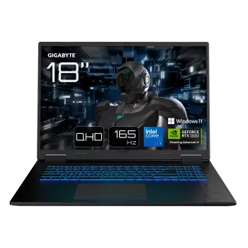 GIGABYTE GAMING A18 PRO DYJG3DEBC4SH Portátil Intel Core 7 240H 45,7 cm (18 inch) WQXGA 32 GB LPDDR5x-SDRAM 1 TB SSD NVIDIA GeForce RTX 5080 Wi-Fi 6E (802.11ax) Windows 11 Home Preto