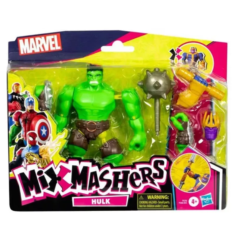 Figura de ação HASBRO Marvel MixMashers Avengers Hulk Mix-&-Match, multicolorida, para crianças a partir de 4 anos