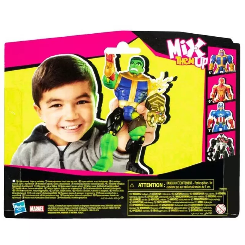 Figura de ação HASBRO Marvel MixMashers Avengers Hulk Mix-&-Match, multicolorida, para crianças a partir de 4 anos