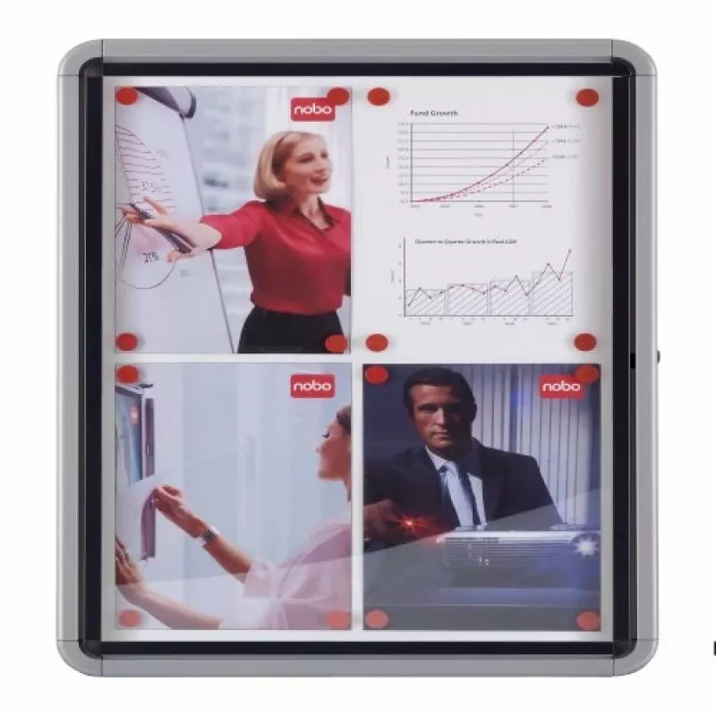 Placa informativa exterior magnética com fecho Nobo Premium Plus 8xA4