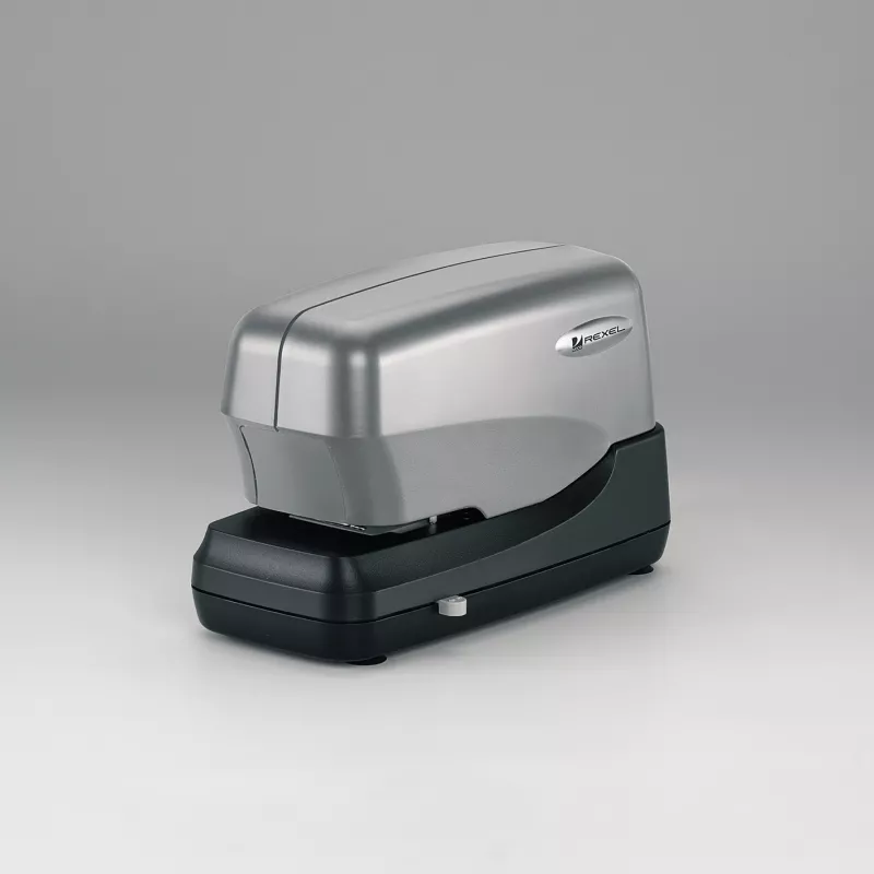 Agrafador elétrico de cartucho Rexel Stella70 EU, 70 folhas, retrocesso, 5000 agrafos, preto, prateado, 259 mm, 372 mm