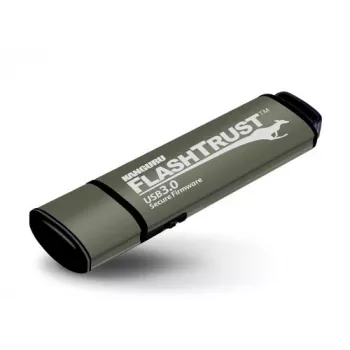 Kanguru FlashTrust™ USB 3.0 128 GB |Armazenamento flash seguro| Firmware seguro | Interruptor físico de proteção contra escrita |Proteção contra BadUSB | Conformidade com os requisitos NIST
