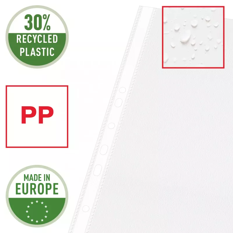Esselte Bolsa de Qualidade A3 Vertical, 30% Plástico Reciclado de Material Pré-Consumo